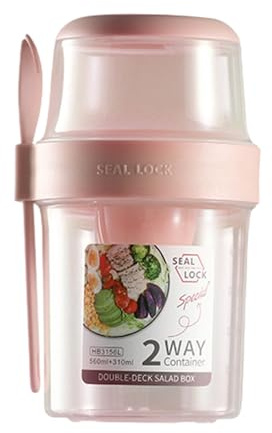 Overnight Oats Jars, 310ml Porta Yogurt Con Coperchio E Cucchiaio, Bicchiere Per Cereali, Riutilizzabile Contenitore Di Avena Durante La Notte, Tazza Di Muesli Per Insalate Latte Cereali Frutta
