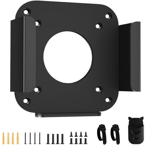 Aiweiwa Metall Halterung Kompatibel mit Mac Mini M4/ M4 Pro 2024 Wand/ VESA/ Untertisch Halterung für Mac Mini M4 mit Stifthalter Wärmeableitung Monitorhalterung für Mac Mini M4/ M4 Pro mit Schrauben