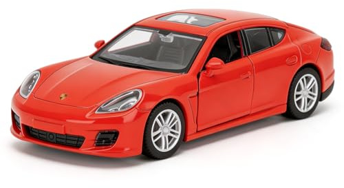 BGHSCA 1/36 Spielzeugauto, kompatibel mit Porsche Panamera Diecast-Modellauto, Rückziehfahrzeuge für Kinder, Jungen und Mädchen ab 3 Jahren, Geschenk, rot