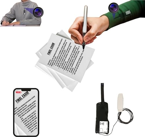 PingaOculto Mini Telecamera Spia Nascosta WiFi per Auricolari Spia per Esami Invisibile per Smartphone - Micro Cuffie Wireless per Copiare in Ear Lente Camuffata (Camera Wifi Pro Batteria Ampliata)