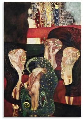 Gustav Klimt Poster für Jurisprudenz, Fotokunst, Gemälde, Leinwand, Heimdekoration, Schlafzimmer, moderne Dekoration, 40 x 60 cm, 3 Stück