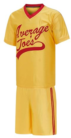 Average Joe's Set aus Jersey und Shorts, für Erwachsene, für Halloween, Cosplay, Gelb, gelb, XX-Large