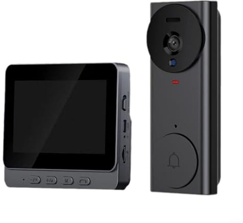 Intercomunicador inalámbrico con video timbre con pantalla de 4.3 pulgadas, conexión 2.4G, audio bidireccional, cámara de visión gran angular de 130°, batería recargable de 1500mAh, monitor interior