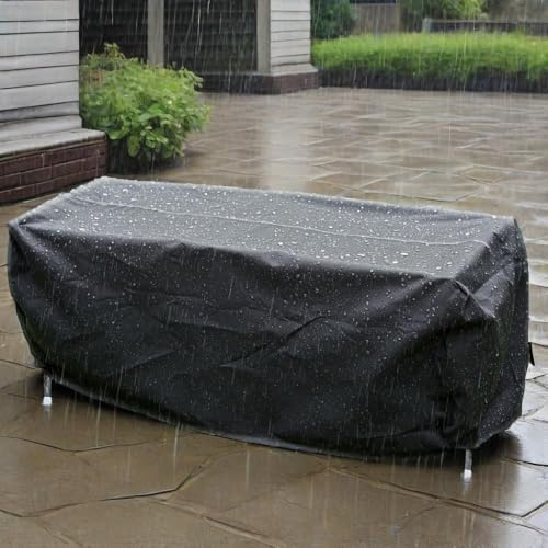 AJALGZ Abdeckung Gartenmöbel Winterfest 120x40cm Schutzhülle Wasserdicht 420D Oxford Anti-UV Abdeckplane für Gartenmöbel, Schwarz - 120x40x45cm/Länge x Breite x Höhe