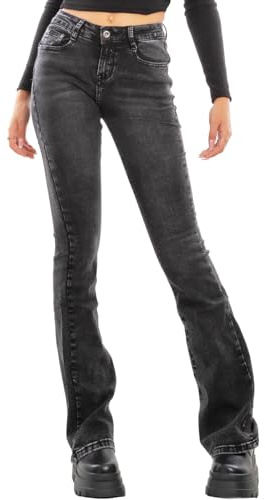Toocool Jeans Donna Pantaloni Skinny Push up Zampa Elefante Campana XM-986 [XXL, ND-115 Grigio]