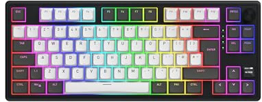 HATOR Skyfall 80 PRO Wireless, Mechanische Gaming-Tastatur mit Silent Switches, 8000Hz, PC/Mac, Schwarz, Wireless/Kabel, PBT-Keycaps, EU Layout (QWERTZ, QWERTY, AZERTY etc.)