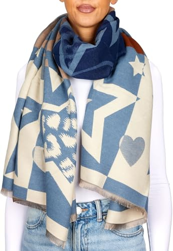 BRUBAKER Cashmirillo Damen Schal mit Modernem Muster - 70 x 200 cm | Warm, Kuschelig und Oversized - Damenschal für Herbst und Winter - Winterschal - Weiches Kaschmir-Gefühl