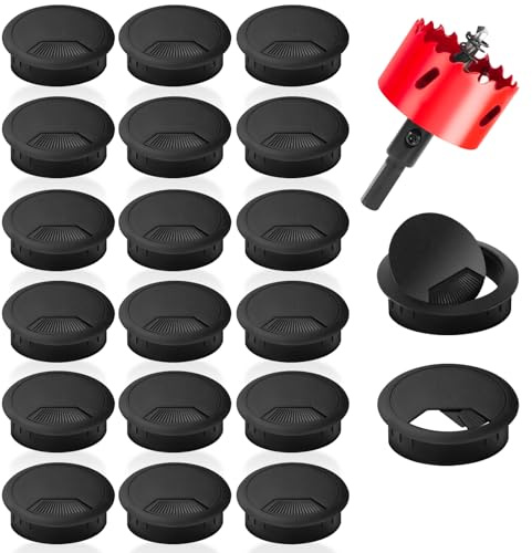 NVGVUP 20 stycken kabelgenomföring bord Ø 60 mm, plast rund