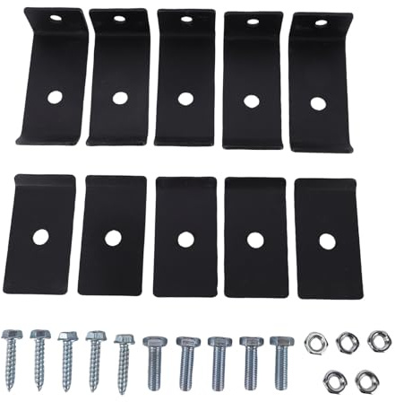 Aolidsive Mesh Panel Mounting Kit, 5 Sets Carbon Steel Fence Fasteners Grid Brackets with Screws and Nuts, for Securing Mesh Panels to Walls or Posts