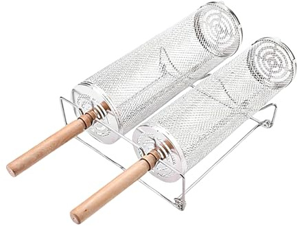 Generisch Cesta para barbacoa de acero inoxidable 304, 625 g, soporte para comida para barbacoa, cesta de herramientas para camping, picnic, patio trasero, patio, cocina al aire libre, cesta de