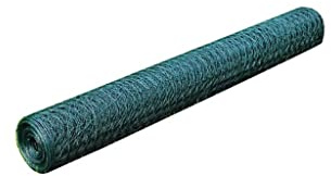 Foknhdi Rete metallica da 25 m, alta 1 m, in PVC, verde, a maglia fine da 13 mm, resistente alle intemperie, per aiuole rialzate, voliere, conigli, galline