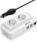 Inversor de Corriente 200W 12V a 220V BESTEK Transformador Convertidor Portátil para Viaje con 4 Salidas USB, 2 AC Tomas (con Mechero de Coche), Convertidor Onda Modificada con Protección, Blanco