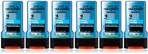 L'Oréal Paris Men Expert Hydra Power Shower Gel for Men, 300ml Pack of 6, Bulk Buy