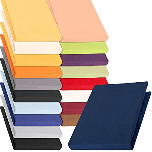 aqua-textil Pur Lenzuolo Elasticizzato Letto Contenitore Letti ad Acqua Cotone 120x200-130x220 cm Blu Scuro