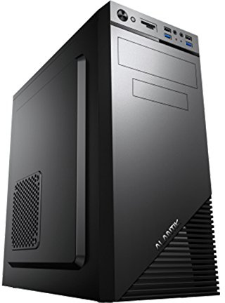 Alantik CASA24 Boîtier ATX Mid-Tower avec Alimentation 500 W, Ventilateur 120 mm et câble d'alimentation SHUKO Inclus