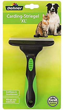 Dehner Hunde- und Katzenfellpflege, Carding-Striegel XL, zum Entfilzen und Ausdünnen, Kunststoff/Edelstahl