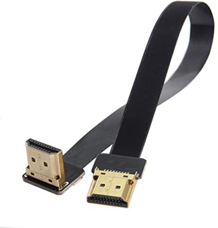 JSER CYFPV FPV HDMI Male to Up Angled 90D HDMI Male HDTV FPC Flat Cable for FPV HDTV Multicopter Aerial Photography (0.2m)