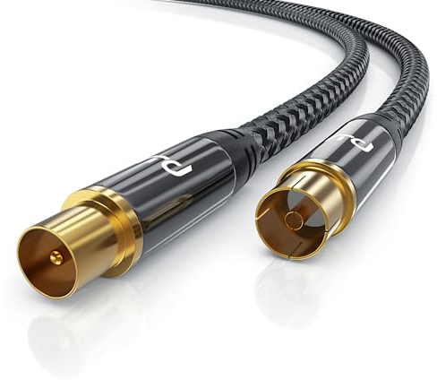 CSL - 10m HDTV Antennenkabel mit Braiding 8k 4k HDTV - Antennenstecker zu Antennenkupplung - 135Db 75 Ohm – DVB-T und DVB-T2 DVB-C DVB-S DVB-S2 Radio UKW DAB