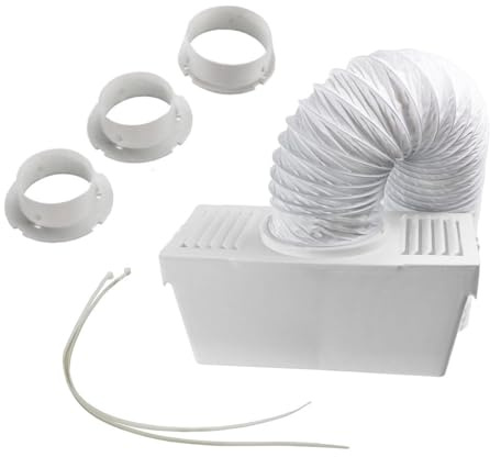 Trade-Shop Universal Set Wäschetrockner-Kondensator, Entlüftungsschlauch, Adapter 102mm/90mm/80mm passend für viele Abluft-Wäschetrockner