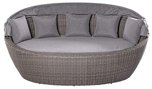 LC Garden »Komido« Sonneninsel Omega braun 210x145x86cm Gartenmuschel verstellbar aus handgeflochtenem Polyrattan inkl. Sitzkissen