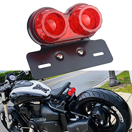 BREDUXSER Universel 40 LED Double Feu arrière de Moto Feu de Freinage,Indicateurs de Clignotant Lampe de marche avec Support de plaque d'immatriculation pour Chopper Street Bike Dirt