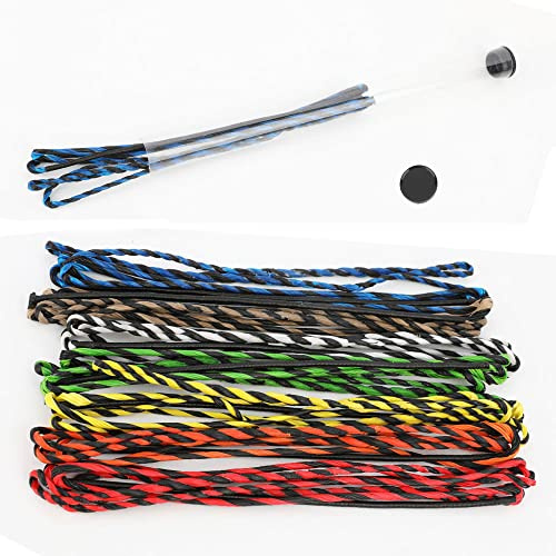 SHARROW Bogenschießen Ersatz Bogensehne 55 57 Zoll 16 Stränge Flämisch Doppelt Gedreht Bogenschnur für Recurve Bogen Langbogen (Schwarz&Blau, 57 Zoll)