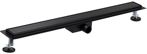 Canaleta de Ducha Italiana Reversible 80 cm | Una Cara Negro Mate Vista y Otra para Alicatar | Instalación a Ras de Suelo | Diseño Elegante y Funcional | NOYON & THIEBAULT