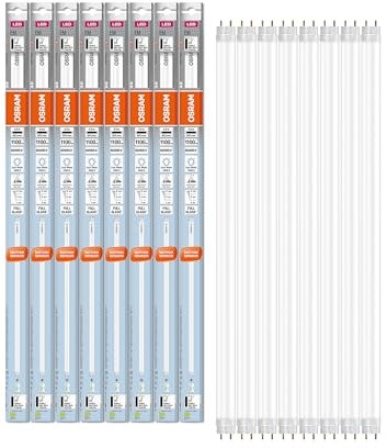 Osram LED-Röhren mit integriertem Mikrowellen-Sensor für elektromagnetische Vorschaltgeräte, 6.8 W, G13, Tube, double-ended, 4000 K, Glas with shatter protection, Kalt weiß, 8-er Pack