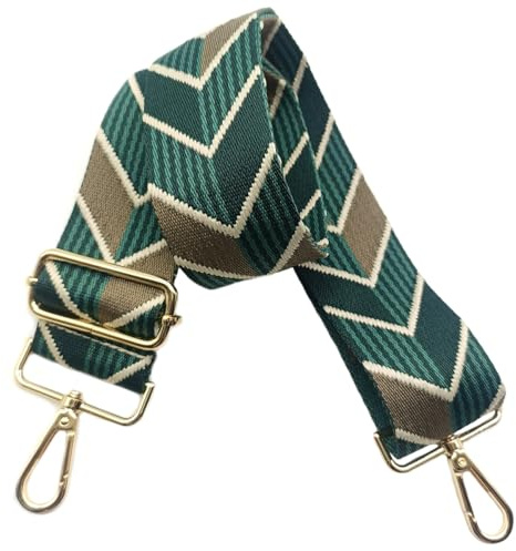 5cm Taschengurte Breit Taschengurte zum Wechseln, Verstellbarer Schultergurt für Tasche mit Goldener Karabiner Schulterriemen, Umhängegurt fur Damen Handtaschen Crossbody DIY Zubehör (Grün/Khaki)
