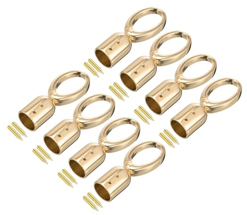 QUARKZMAN 8 Stück Kordel Endkappen Schmuck 15mm/0,6 Kordelenden Quetschperlen Trommel Perlen Schnur mit Schrauben Seilendkappe Quasten Kappen für DIY Tassel Schmuckherstellung Tasche Gold