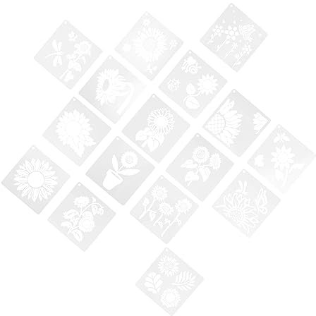NUOBESTY Schablonen Zum Malen Sonnenblumenschablonen Für Handwerk Blumen Und Pflanzenmotive Zeichenschablonen Abwaschbar Wiederverwendbar Für Wände Holz Und Stoff