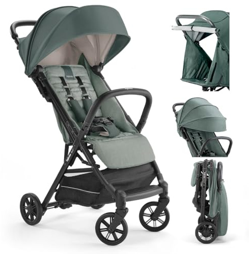 Inglesina Quid 2 Stroller - Elephant Gray - Ultra Compact Lightweight Travel Stroller, Babies and Toddlers, Airplane Overhead, Foldable, Reclining Seat, Collapsible Canopy, 3 Months - 50 lbs, BPA Free