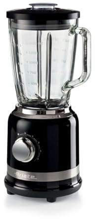 Ariete 585 Frullatore Moderna Nero - 1000 W - Capacità Tazza Vetro 1,5 L - 4 Velocità - 4 lame