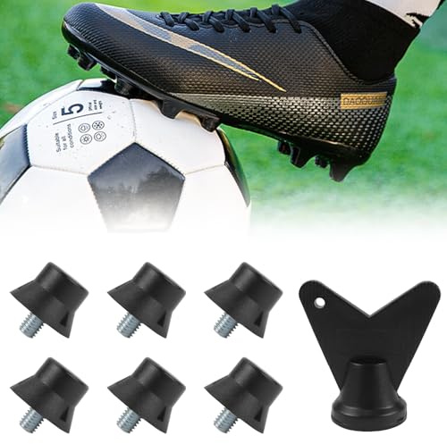 LPZMPZ Crampons Vissés Cales de Football Remplacement de Rechange à Vis M5 pour Chaussures Goujons Crampons de Football Studs 13 MM Pointes avec Clé Nylon Noir 6 Pièces