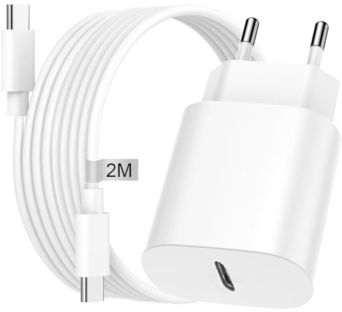 25W Cargador USB C para Samsung Carga Rapida con Cable USB C 2M para Samsung Galaxy S25/S24Ultra/S23+/S22/S21 FE 5G/S20/S10/Note 20/A53/A33, Cargador Tipo C Enchufe USBC Charger