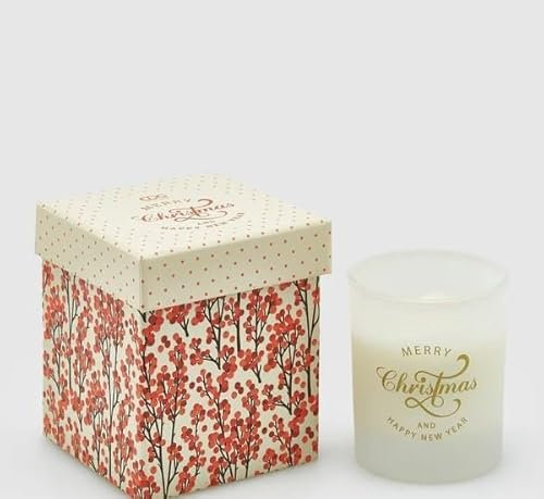 EDG Enzo De Gasperi Candela Natale in Vetro con Scatola Musicale H 9 Cm D 8 Cm Mela e Cannella