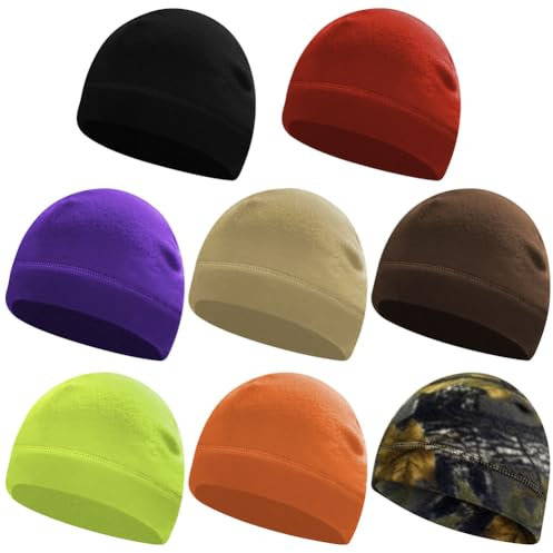 8 st fleece vinter skalle kepsar män vindtät klocka keps armé taktisk varm mössa hatt för löpning skidåkning cykling sport, Fräsch färg, one size