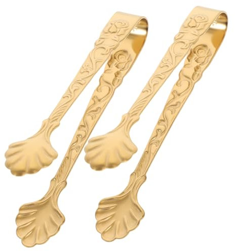 Cabilock 2stücke Edelstahl Eiswürfelzange Vergoldet Zuckerzange Küchenzange Servierzange Für Party Buffet Mit Ergonomischem Griff Rostfrei Robust Und Kompakt Für Zuckerwürfel Und Kleine