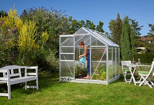 Vitavia Gewächshaus Comet 3800, Aluminium, 3,8 m², 4 mm HKP | Wetterfestes & stabiles Treibhaus | Perfekt für Gemüse & Pflanzen | Robust & langlebig
