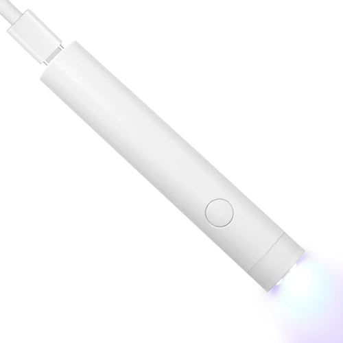 Kznifmk Mini asciuga unghie UV LED 3W, lampada di asciugatura portatile, mini torcia ricaricabile tramite USB, facile da usare, bianco