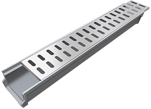 CYHTYM Grille De Drainage Caniveau Système de Drainage à Double rangée en Acier Inoxydable et rainures en résine, tuyaux de Drainage en U, adaptés aux salles de Bains, terrasses et patios