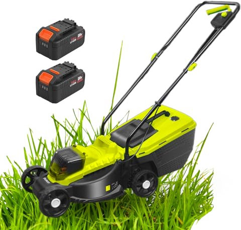 Naturalpowev Rasaerba semovente Senza Fili, rasaerba Elettrico Senza spazzole da 40 V con Regolazione dell'altezza di Taglio a 3 Posizioni, Batteria 2x4,0 Ah Inclusa, per Prati e Giardino