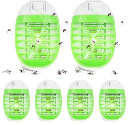 mizikuu 6 Stück Mückenstecker Elektrisch, Insektenvernichter Steckdose mit UV Licht Mückenlampe Mückenschutz Lampe Insekten Mückenfalle Innen Mückenvernichter für Haus Küche Schlafzimmer Kinderzimmer