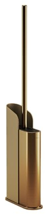 Cosmic Flat. Escobilla de Baño con Cepillo de Silicona Flexible y Diseño Ultrafino. Escobillero de Suelo o Pared para WC con Fijación por Tornillos o Adhesivo. Portaescobillas Color Oro Mate