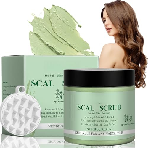 100G Rosemary Scalp Scrub,Natural Scalp Exfoliator Scrub & Scalp Cleanser,Deep Cleansing &Nourishing,Itchy Scalp Treatment,Moisturizing Hair Scrub for Hair Growth,Gentle Formula for Dry Scalp