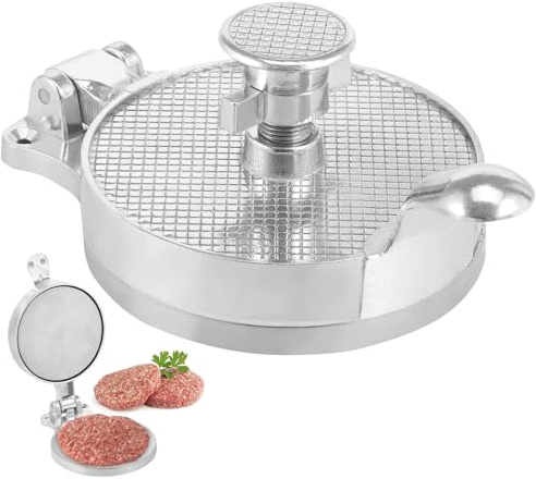 Burger Press Patty Maker Machine, Adjustable Nonstick Burger Meat Maker, 11.8cm Aluminum Alloy Manual Hamburger Press Patty Makers for Hamburger Patties, Fish Cakes