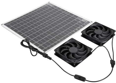 Hamwesh Solarabluftventilator, 20V 20W Dual -Lüfter -Kit mit IP65 Wasserdicht