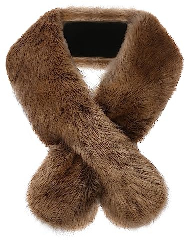soul young Col Fausse Fourrure Femmes Hiver Dames Echarpe Etoles Châle(160CM,Raton Laveur)