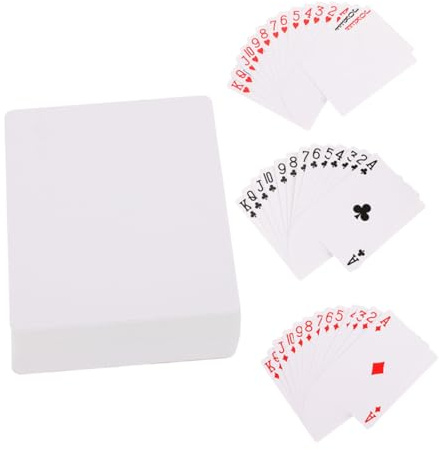 BESTonZON 2 Satz Wärmeübertragungskarten aus Papier zum Bedrucken und Selbst Gestalten Blanko Pokerkarten für Freizeitaktivitäten und Partys für Kartenliebhaber und Selbstgemacht Projekte