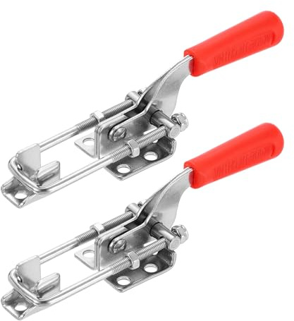sourcing map 2pcs 431 Toggle Latch Clamp M6 x 50mm 772lbs Holding Capacity Adjustable Quick Release Pull Latches 304 Stainless Steel Hasp Clamps for Smoker Lid Jig Tool Boxes Case Door